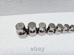 VINTAGE CRAFTSMAN 42801 LOW PROFILE RATCHET WRENCH SOCKETS METRIC SET 8Pc USED