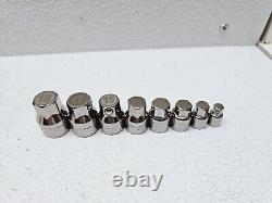 VINTAGE CRAFTSMAN 42801 LOW PROFILE RATCHET WRENCH SOCKETS METRIC SET 8Pc USED