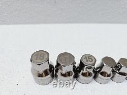 VINTAGE CRAFTSMAN 42801 LOW PROFILE RATCHET WRENCH SOCKETS METRIC SET 8Pc USED