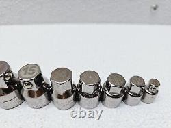 VINTAGE CRAFTSMAN 42801 LOW PROFILE RATCHET WRENCH SOCKETS METRIC SET 8Pc USED