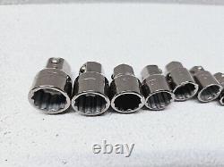 VINTAGE CRAFTSMAN 42801 LOW PROFILE RATCHET WRENCH SOCKETS METRIC SET 8Pc USED