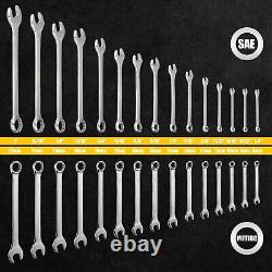 Versatile Ratcheting Wrench Set for Auto and Mechanic Repair 30pcs SAE&Metric