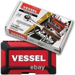 Vessel 1/4 Woody Compo Swivel Ratchet Socket Wrench Set Hrw2004m-sw