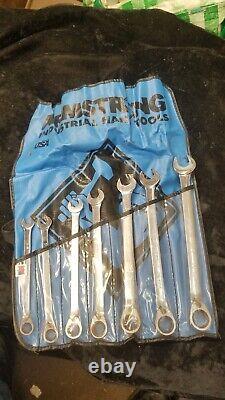 Vintage ARMSTRONG USA 7 Piece SAE Ratcheting Combination Wrench Set 3/8 3/4