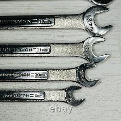 Vintage Craftsman 8pc Metric Ratcheting Combination Wrench Set 42445 Made in USA