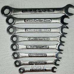 Vintage Craftsman 8pc Metric Ratcheting Combination Wrench Set 42445 Made in USA