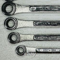 Vintage Craftsman 8pc Metric Ratcheting Combination Wrench Set 42445 Made in USA