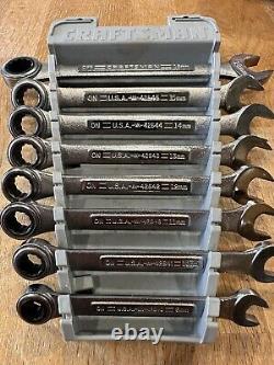 Vintage Craftsman 8pc Metric Ratcheting Combination Wrench Set 8mm-18mm USA