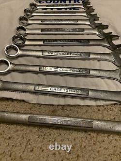 Vintage Craftsman USA 14pc 12pt SAE Combination Wrench Set 1/4 thru 1-1/16