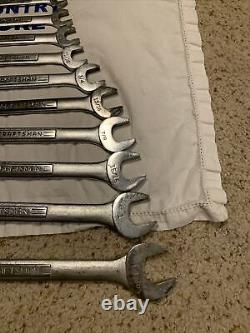 Vintage Craftsman USA 14pc 12pt SAE Combination Wrench Set 1/4 thru 1-1/16