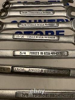 Vintage Craftsman USA 14pc 12pt SAE Combination Wrench Set 1/4 thru 1-1/16