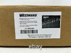 WESTWARD 54DG32A Ratcheting Wrench Set, Reversible, 15° Offset, SAE, 13-Piece