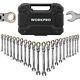 Workpro 22pc Flex-head Ratcheting Wrench Set 72 Teeth Metric 6-18mm Sae 1/4-3/4
