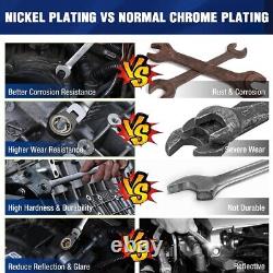 WORKPRO 22PC Flex-Head Ratcheting Wrench Set 72 Teeth Metric 6-18mm SAE 1/4-3/4