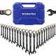 Workpro 22pc Ratcheting Combination Wrench Set Wrench Sae 1/4-3/4 Metric 6-18mm
