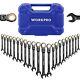 Workpro 22pc Ratcheting Wrench Set Combination Wrench Metric 6-18mm Sae 1/4-3/4