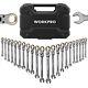 Workpro 22pc Ratcheting Wrench Set Combination Wrench With Organizer Box 72teeth