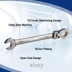 WORKPRO 22PC Ratcheting Wrench Set Combination Wrench with Organizer Box 72Teeth