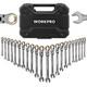 Workpro 22-piece Flex-head Ratcheting Wrench Set Metric 6-18mm & Sae 1/4-3/4