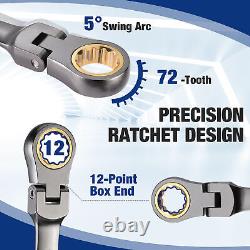 WORKPRO 22-Piece Flex-Head Ratcheting Wrench Set with Organizer Box