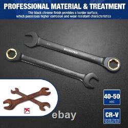 WORKPRO 22-Piece Metric & SAE Ratcheting Wrench Set Ratchet Combination Wrench