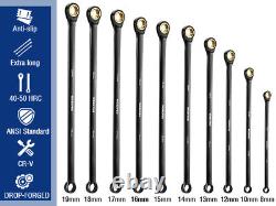 WORKPRO 5PCS Flex Head Extra Long Ratchet Wrench/10PCS Extra Long Ratchet Wrench