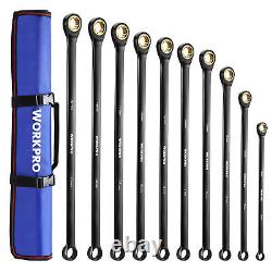 WORKPRO 5PCS Flex Head Extra Long Ratchet Wrench/10PCS Extra Long Ratchet Wrench