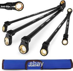 WORKPRO 5PCS Flex Head Extra Long Ratchet Wrench/10PCS Extra Long Ratchet Wrench