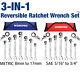 Workpro 7-pieces 3-in-1 Reversible Ratchet Wrench Set Metric/sae Withrolling Pouch