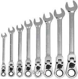 WS-1168RCF 8-Piece Reversible Flex Head Ratcheting Combination Wrench Set