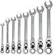 Ws-1168rcf 8-piece Reversible Flex Head Ratcheting Combination Wrench Set