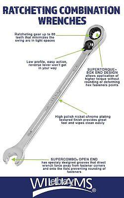 WS-1168RC 8-Piece Reversible Ratcheting Combination Wrench Set