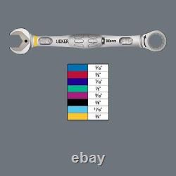 Wera 05020012001 JOKER SAE Combo Wrench 8PC Set Color Code withWrench Rolls