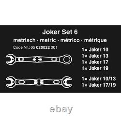 Wera 6000/6002 Joker Ratcheting Combination 6 Wrench Set Metric 05020022001