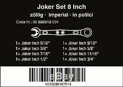 Wera 6000 Joker Ratcheting Combination Wrench Set 8 Piece SAE 05020012001