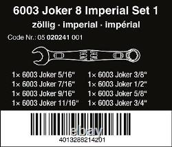 Wera 6003 Joker Combination Wrench Set 8 Piece SAE 05020241001