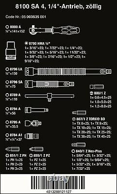 Wera 8100 SA 4 Zyklop Socket Wrench Set 1/4 Drive SAE 41 Pieces 05003535001