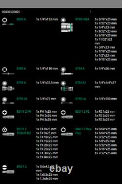 Wera 8100 SA 4 Zyklop Socket Wrench Set 1/4 Drive SAE 41 Pieces 05003535001
