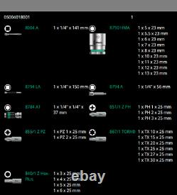 Wera 8100 SA 8 Zyklop Metal Switch Socket Set 1/4 Drive Metric 05004018001