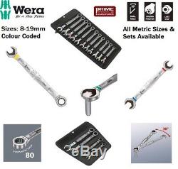 Wera JOKER Metric Combination Ratchet Open End Ring Spanner All Sizes & Sets