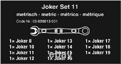 Wera Joker 6000 Metric Ratcheting Combination Wrench 11 Piece Set Canvas Pouch