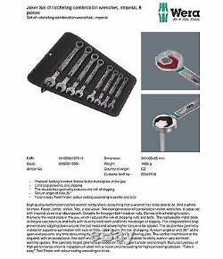 Wera Joker Combination Ratcheting Wrench Set Imperial 8 Pieces 05020012001