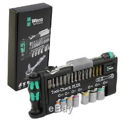 Wera Tool Check Mini Ratchet Screwdriver Socket Wrench Bit 1/4 Metric Set 39 Pc