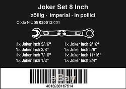 Wera Tool Joker Imperial Combination Wrench Ratcheting Holding Function Set 8 Pc