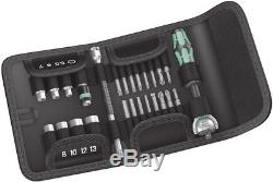 Wera Tools Socket Wrench Zyklop Speed 1/4 Ratchet Bits Set 26 Pieces Metric