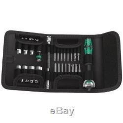 Wera Tools Socket Wrench Zyklop Speed 1/4 Ratchet Bits Set 26 Pieces Metric