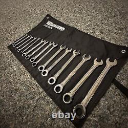 Westward 54Dg24 Ratcheting Wrench Set, Metric, 6 Mm To 20 Mm Head Sizes