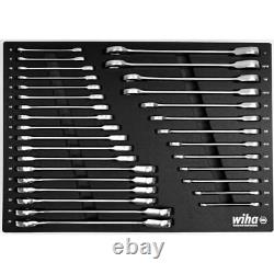 Wiha 30392 31 Piece Ratcheting Wrench Tray Set SAE and Metric