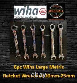 Wiha 6-PC Combination Large Metric 20mm-25mm Ratcheting Wrench Set