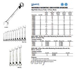 Williams Reversible Ratcheting Combination Wrench Set & individuals, SAE and Met